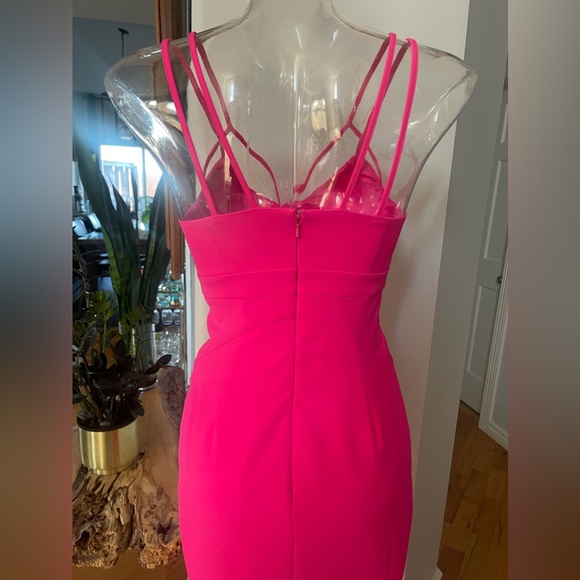Bardot - Beautiful Hot / Highlighter pink bodycon cut out dress - Picture 4 of 4